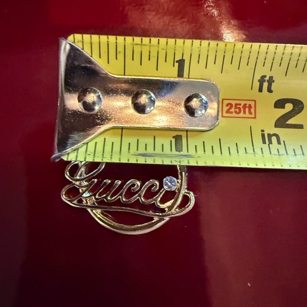 Stunning Gucci Gold filled Hoop Earrings w/ swarofski Diamond - Picture 7 of 7